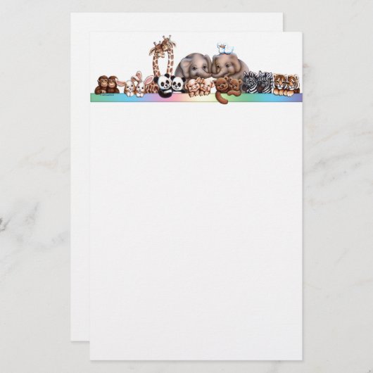 Noah's Ark-kantoorbenodigdheden Briefpapier (Voorkant / Achterkant)