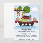 Noahs Ark lance une invitation au Baby shower de v (Devant / Derrière)
