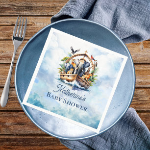 Noah's Ark Leuke Dieren Blauwe Jongen Baby shower Servet