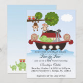 Noah's Ark met Baby shower à voile Invitation (Devant / Derrière)