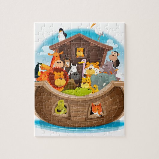 Noah's ark met Oerwouden dieren Legpuzzel (Verticaal)
