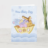 Noah's Ark Nouvelle carte bébé garçon (Devant)