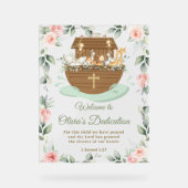 Noah's Ark Pink Floral Dedications Christening (Recto)