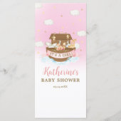 Noah's Ark Pink Girl Twins Baby shower Programma (Achterkant)