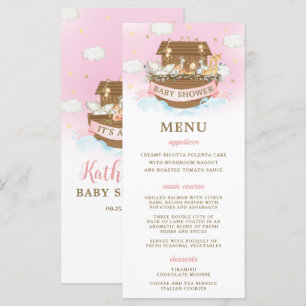 Noah's Ark Pink Girl Twins Baby shower Programma