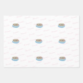 Noah's Ark Pink Script Girl Baby shower Inpakpapier Vel (Voorkant 3)