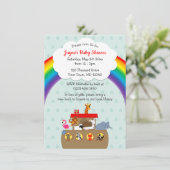Noah's Ark Rainbow Baby shower Kaart (Staand voorkant)