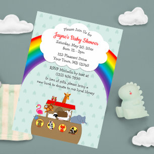 Noah's Ark Rainbow Baby shower Kaart