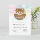 Noah's Ark Rainbow Baptism Christening Dedication Kaart (Staand voorkant)