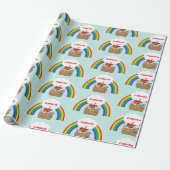 Noah's Ark Rainbow en Cloud Personalized Cadeaupapier (Uitgerold)
