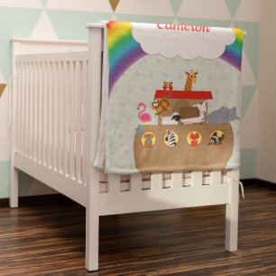 Noah's Ark Rainbow gepersonaliseerd Fleece Deken