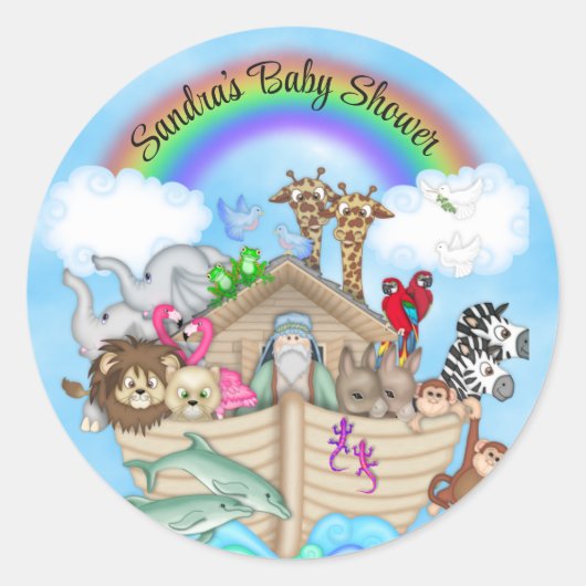 Noah's Ark Rainbow Gepersonaliseerde Stickers (Voorkant)