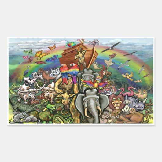 Noah's Ark Rechthoekige Sticker (Voorkant)