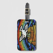 Noah's ark, regenboog, duif bagagelabel (Voorkant (verticaal))