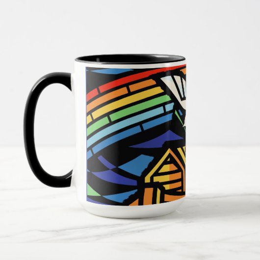 Noah's ark, regenboog, duif mok (Links)