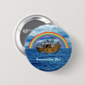Noah's Ark & Regenboog Ronde Button 5,7 Cm (Voorkant /achterkant)