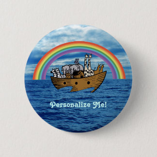 Noah's Ark & Regenboog Ronde Button 5,7 Cm