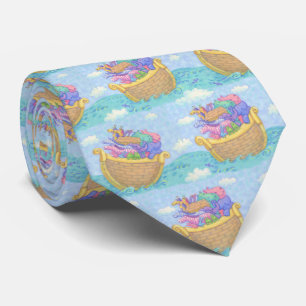 Noah's Ark Religious Novelty Blue Pattern Stropdas