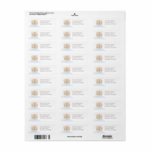 Noah's Ark Return Address Labels (Full Sheet)
