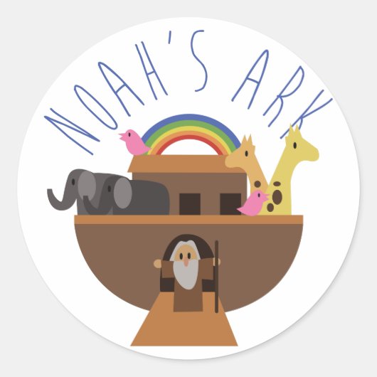 Noah's Ark Ronde Sticker (Voorkant)