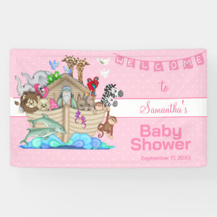Noah's Ark Roze Baby shower Spandoek