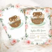 Noah's Ark Roze Rozen groen doopsel doopsel Kaart