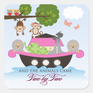 Noahs Ark Stickers voor Meisjes Plein