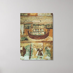 Noah's ark tijdens de overstroming, c.1100 canvas afdruk