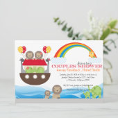 Noah's ark Uitnodiging - Baby shower van paren (Staand voorkant)