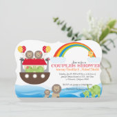 Noah's ark Uitnodiging - Baby shower van paren (Staand voorkant)