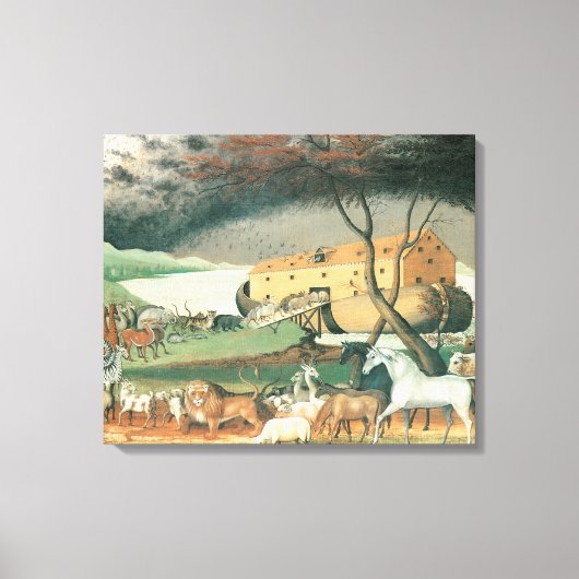 Noah's Ark van Edward Hicks, Folk Art Canvas Afdruk (Voorkant)