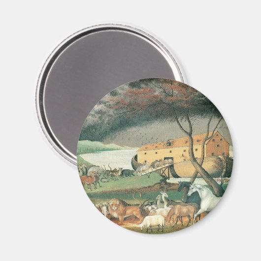 Noah's Ark van Edward Hicks,  Folk Art Magneet (Voorkant / Achterkant)