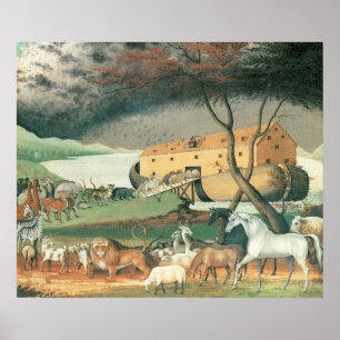 Noah's Ark van Edward Hicks, Folk Art Poster