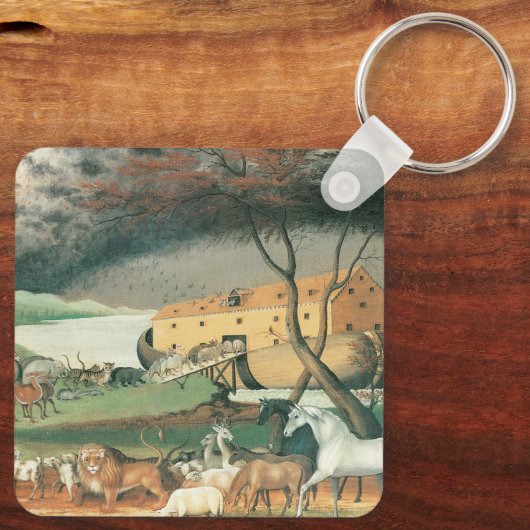 Noah's Ark van Edward Hicks, Folk Art Sleutelhanger (Achterkant)