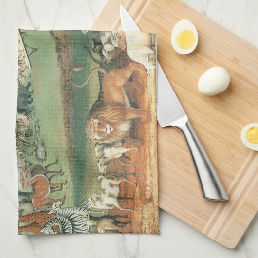 Noah's Ark van Edward Hicks, Folk Art Theedoek (Quarter Fold)