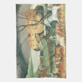 Noah's Ark van Edward Hicks,  Folk Art Theedoek (Verticaal)