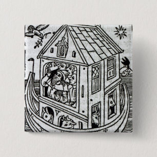 Noah's Ark Vierkante Button 5,1 Cm