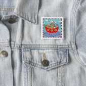 Noah's Ark Vierkante Button 5,1 Cm (In situ)