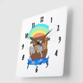 Noah's Ark Wall Clock Vierkante Klok (Hoek)