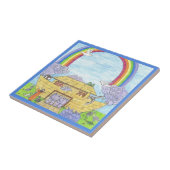 Noah's Ark Waterverf Rainbow Animal Elephant Tegeltje (Zijkant)