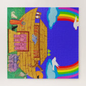 Noah's Ark Waterverf Rainbow Funny Elephant Legpuzzel (Horizontaal)
