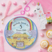 Noah's Ark Waterverf Rainbow Funny Elephant Papieren Bordje (Feest)