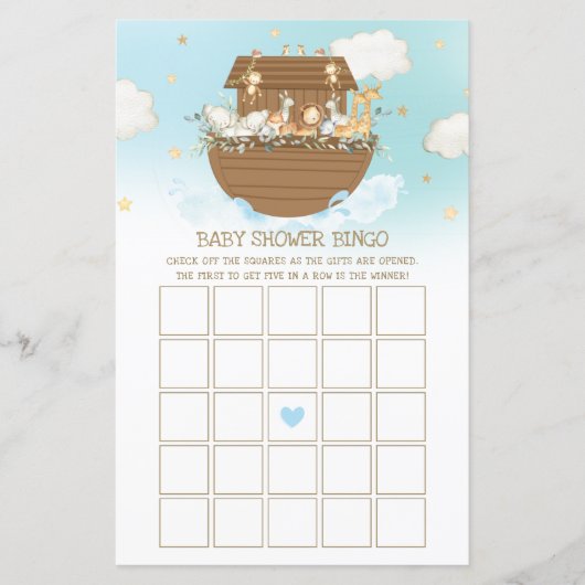 Noah's Baby shower Bingo Game (Voorkant)