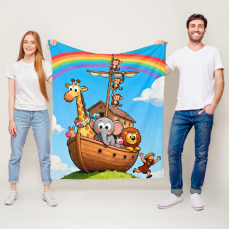Noah's Grote Ark Avontuur Fleece Deken
