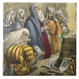 Noah's offer om de ark te verlaten, van een bijbel tegeltje