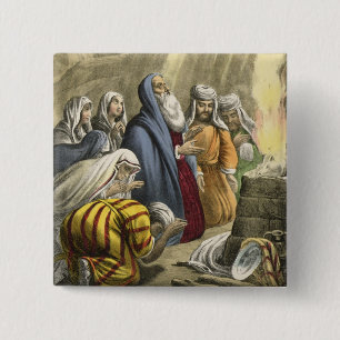 Noah's offer om de ark te verlaten, van een bijbel vierkante button 5,1 cm
