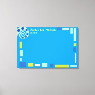 NOAH'S WAVES Bar Bat Mitzvah Inlogbord Canvas Afdruk