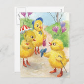 Noastalgic easter chicks feestdagenkaart (Voorkant / Achterkant)
