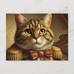 Nobel goed geklede tabby kat postkaart