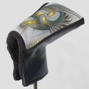 Nobele Gouden Turquoise Abstracte Fantasie Fractal Golfheadcover